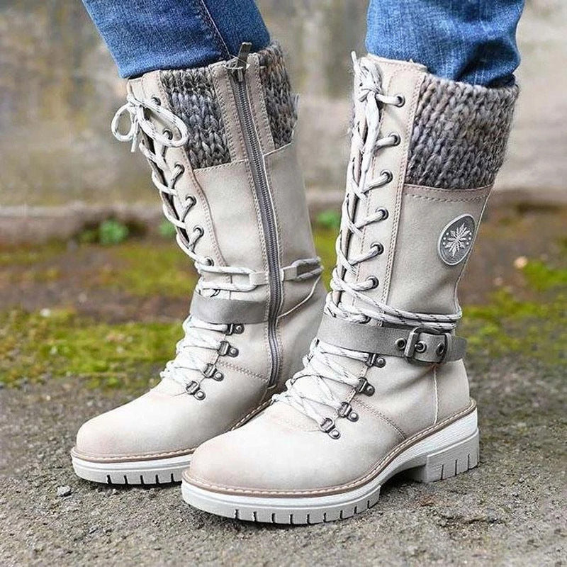 Warm Mid-Length Fleece Snow Boots for Women