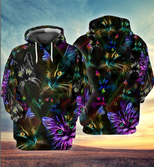Men's Casual Fashion Sweater with Printed Hood