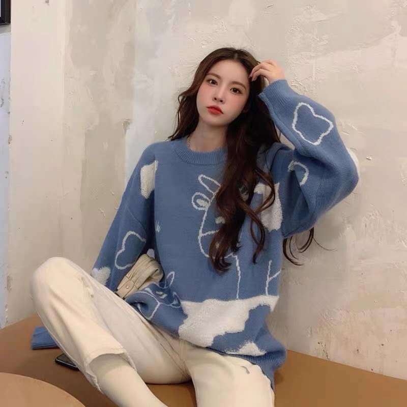 Korean Style Loose Pullover Sweater for a Relaxed Look