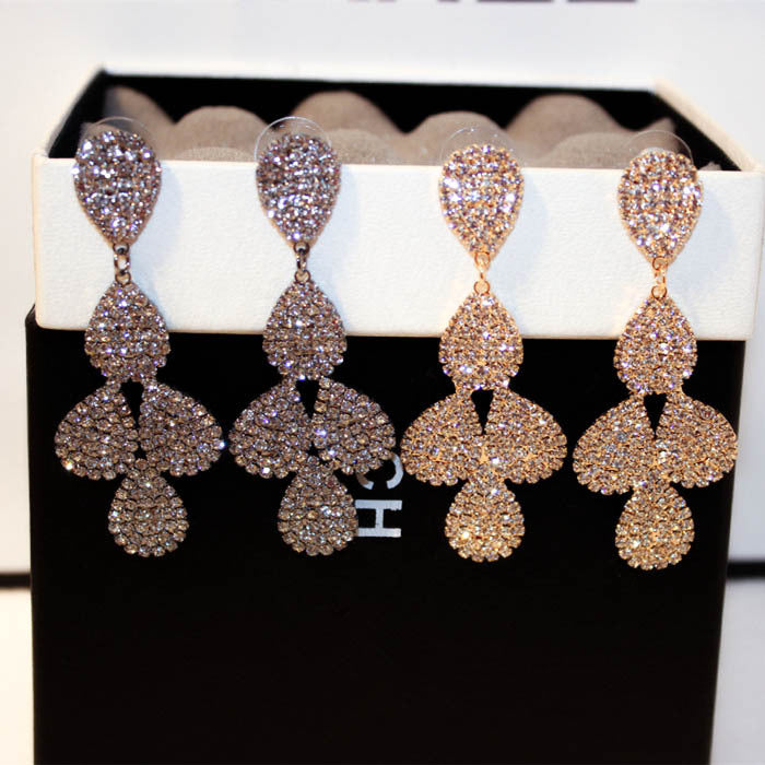 Trendy Korean Earrings with Luxurious Gemstone Design