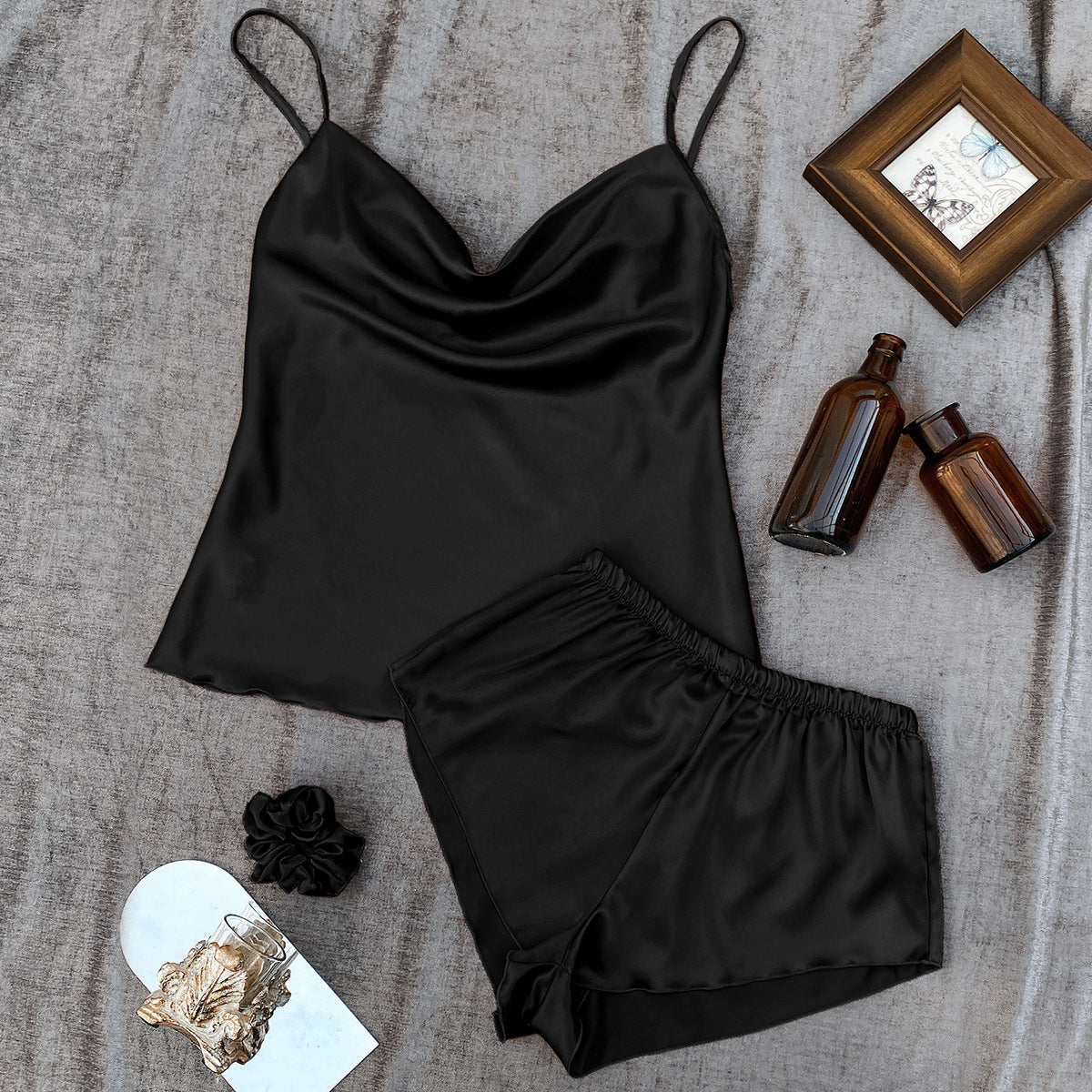 Thin Ice Silk Women's Pajama Set - Sexy Two-Piece Homewear