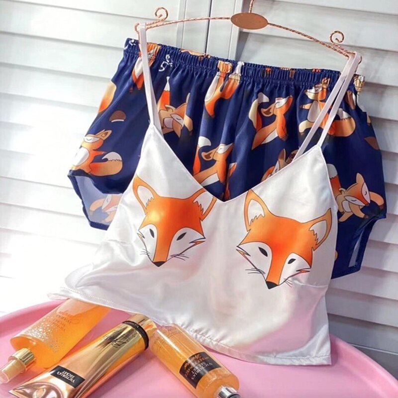 Women's Satin Cami and Shorts Pajama Set (Summer)
