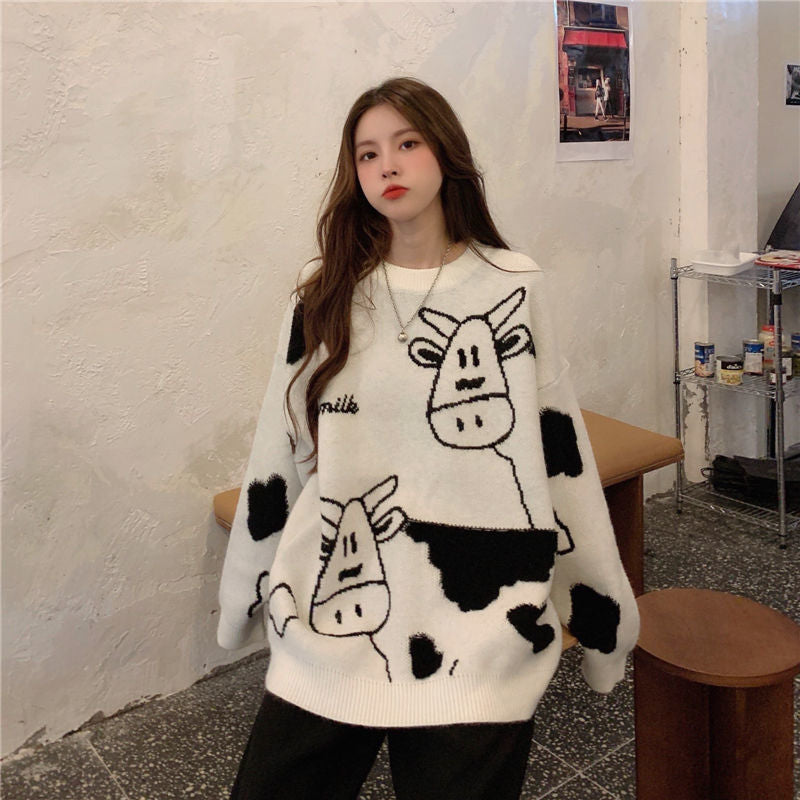 Korean Style Loose Pullover Sweater for a Relaxed Look