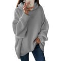 Oversized High Neck Knitted Sweater for Women