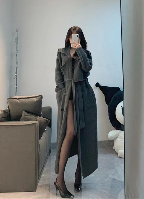 Mixed Color Sweater Jacket for Women