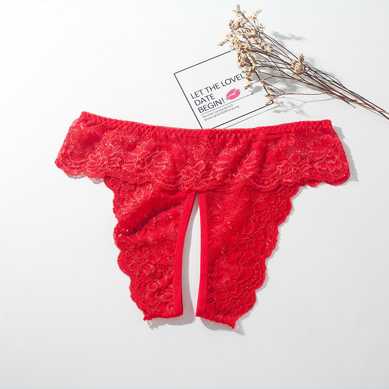 Large Size Open Crotch Lace Panties for Daily Wear