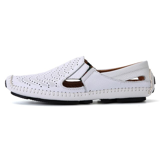 Genuine Leather Casual Men's Sandals - Summer Flat