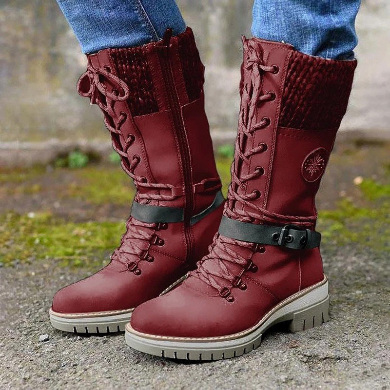 Warm Mid-Length Fleece Snow Boots for Women