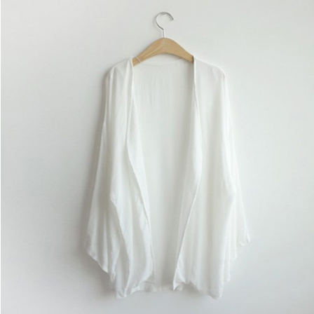 Korean Style Sun Protection Cardigan for Women (White)