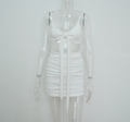 Wrinkled Dress, Spaghetti Strap, Backless Design