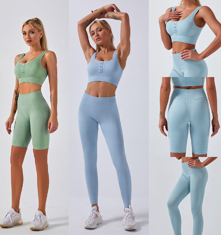 Seamless Solid Color Striped Wicking Yoga Pants