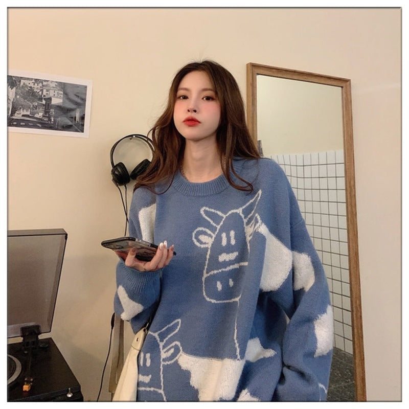 Korean Style Loose Pullover Sweater for a Relaxed Look