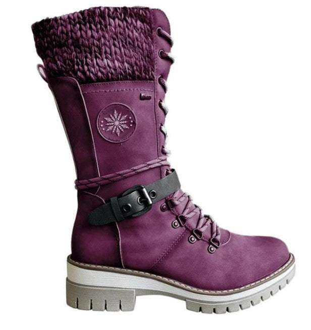 Warm Mid-Length Fleece Snow Boots for Women