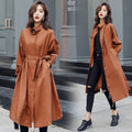 Solid Color Mid-Length Trench Coat