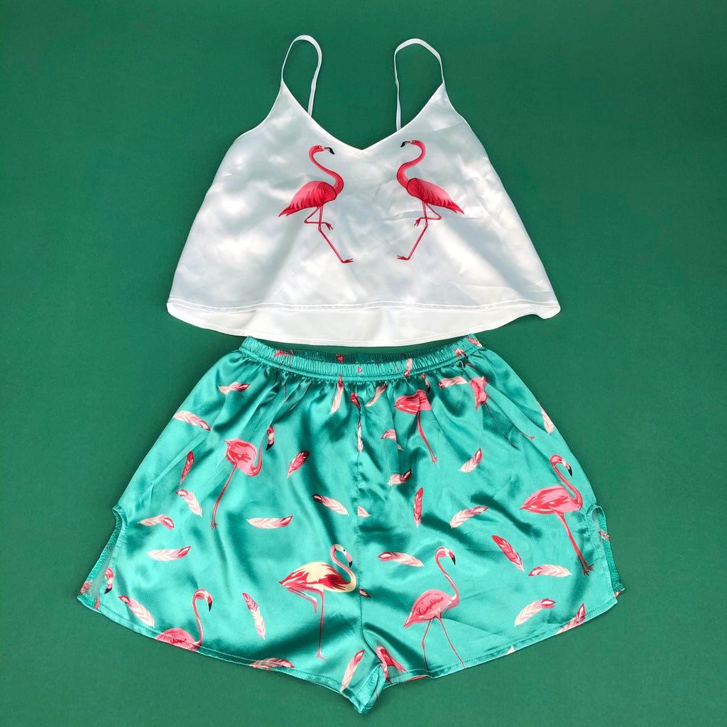 Women's Satin Cami and Shorts Pajama Set (Summer)