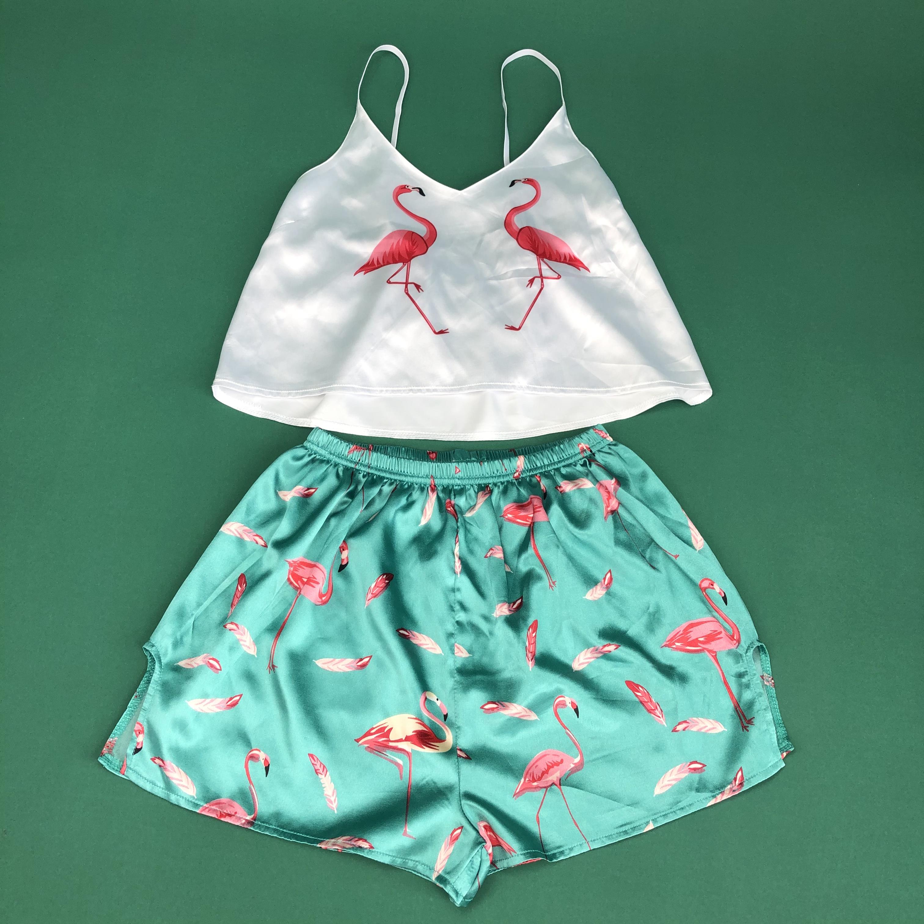 Women's Satin Cami and Shorts Pajama Set (Summer)