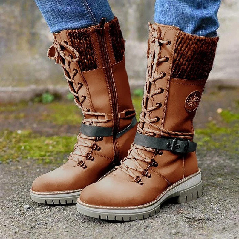 Warm Mid-Length Fleece Snow Boots for Women