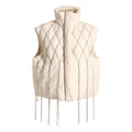 Winter Hand-Naied Quilted Padded Vest with Chain Decor