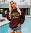Ladies Casual Sweatshirt with Leopard Print and Rainbow