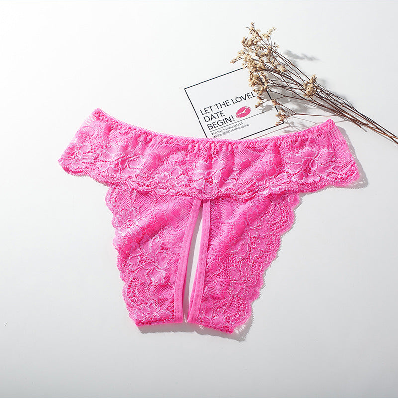 Large Size Open Crotch Lace Panties for Daily Wear