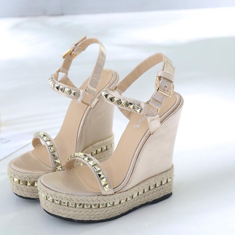 Wedge Heel Rivet Sandals for Women