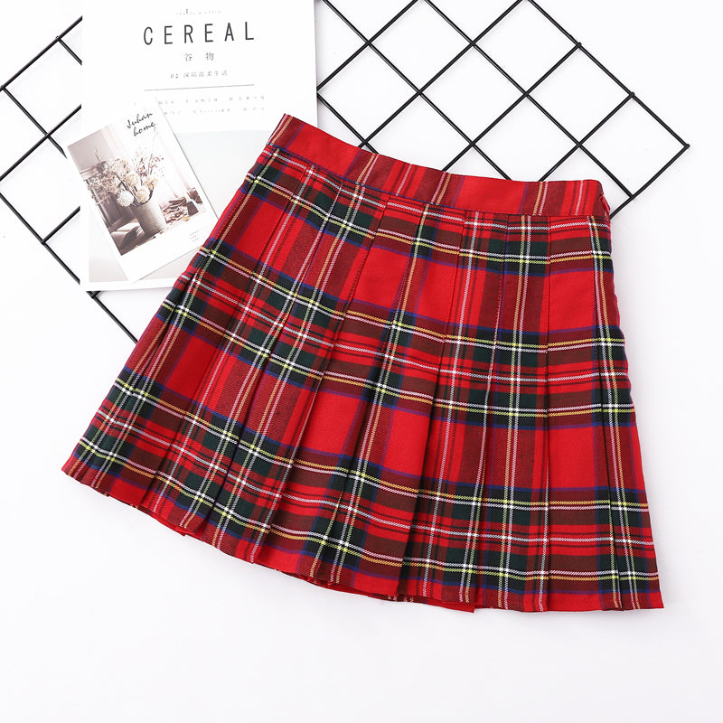 High-Waisted Anti-Glare Pleated Skirt for Students