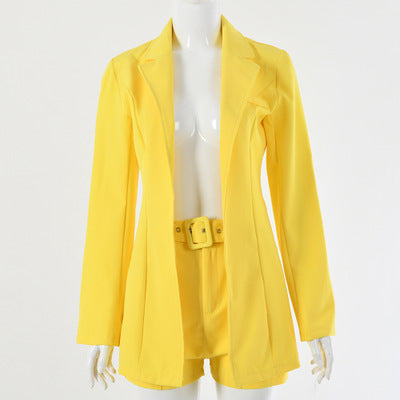 Casual Loose Suit with High-Waisted Shorts Set