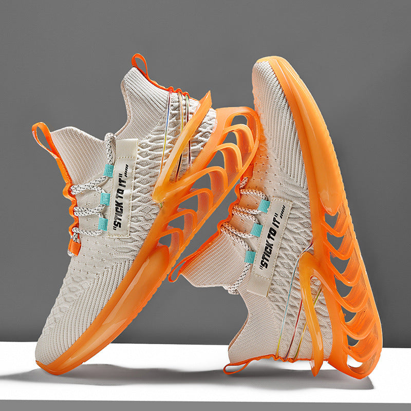 Men's Running Shoes - Stylish Lightweight Knit Sneakers