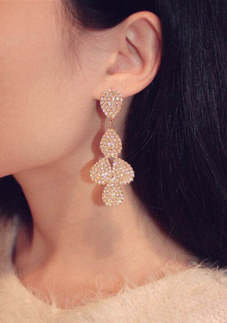 Trendy Korean Earrings with Luxurious Gemstone Design