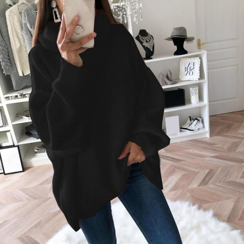 Oversized High Neck Knitted Sweater for Women