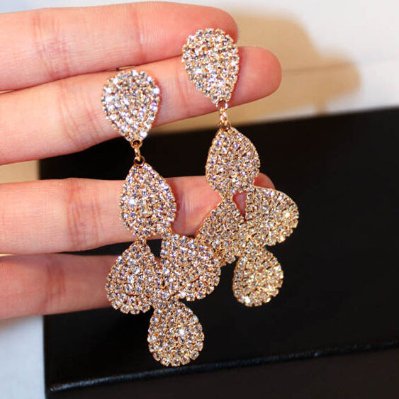 Trendy Korean Earrings with Luxurious Gemstone Design