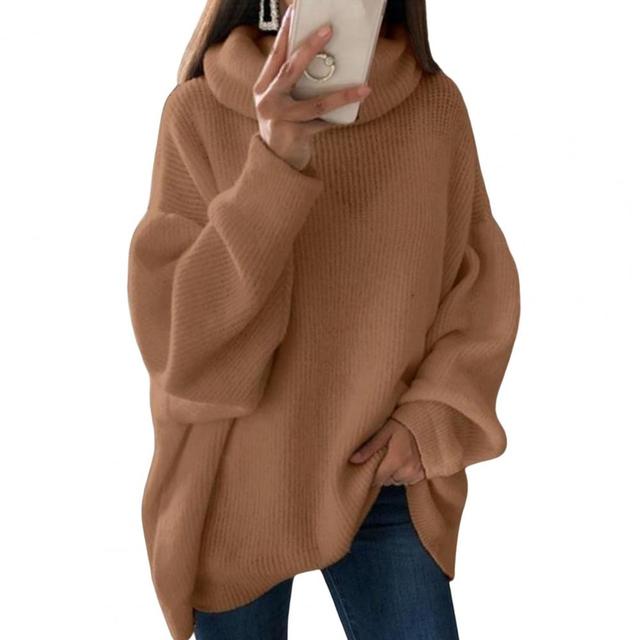 Oversized High Neck Knitted Sweater for Women