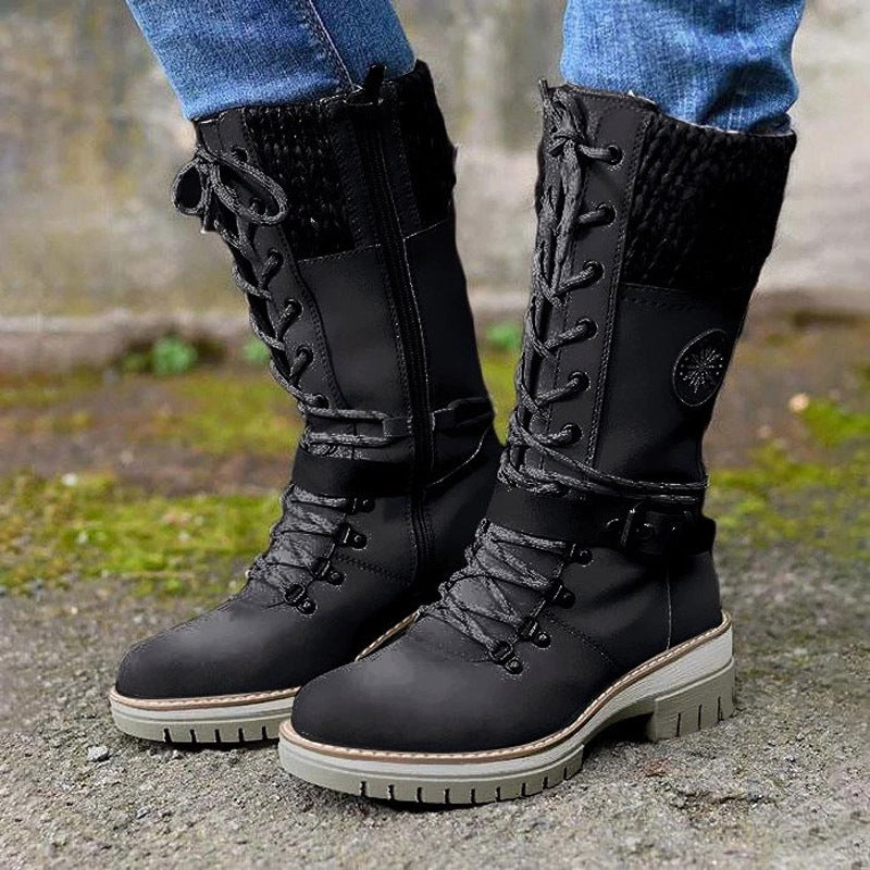 Warm Mid-Length Fleece Snow Boots for Women