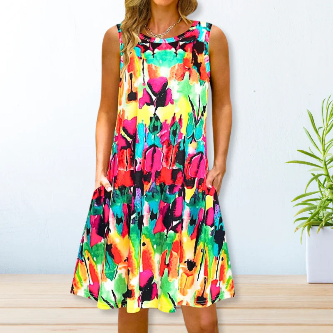 2024 YMX Floral Loose Waist Maxi Dress for Urban Style