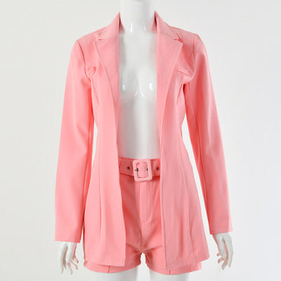 Casual Loose Suit with High-Waisted Shorts Set