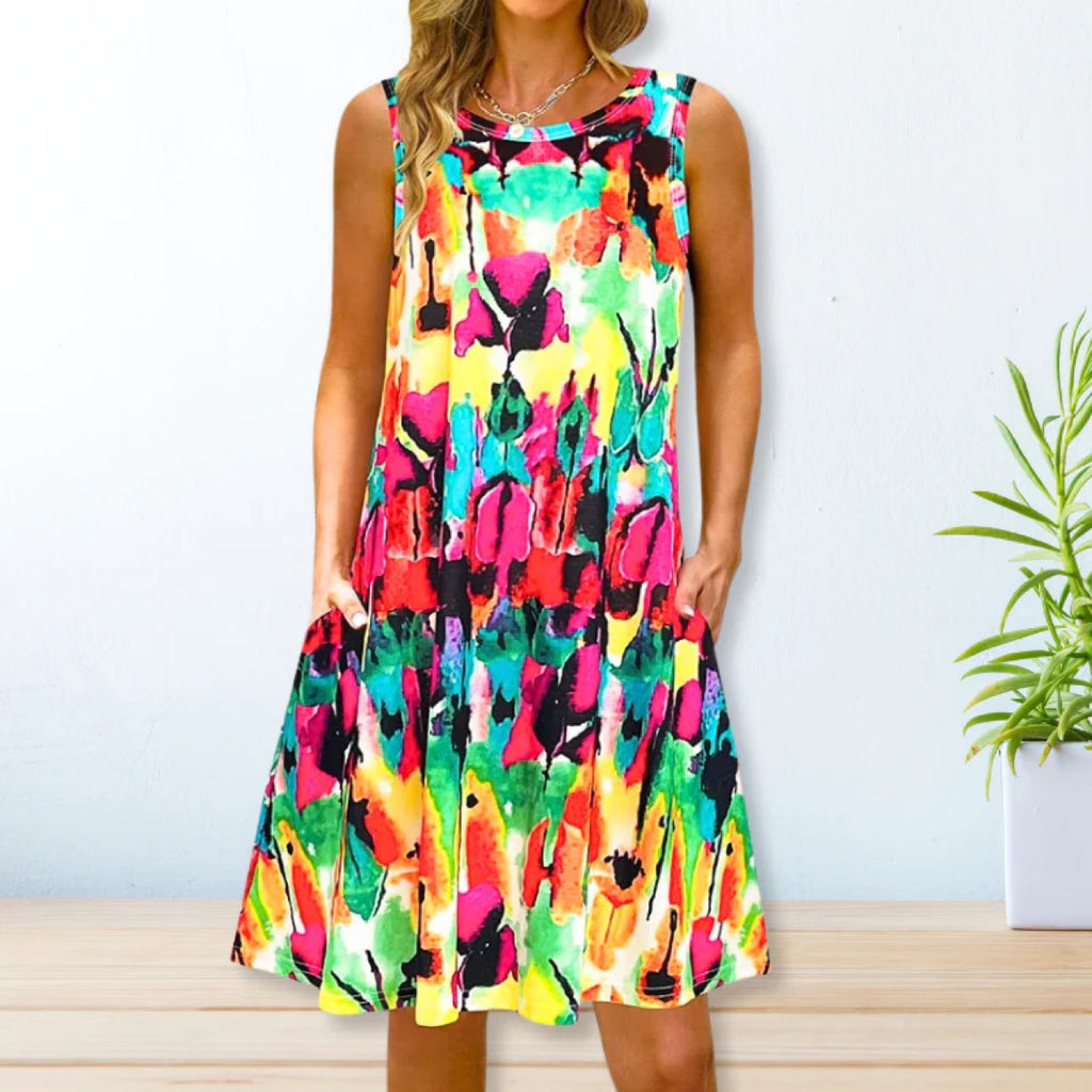 2024 YMX Floral Loose Waist Maxi Dress for Urban Style