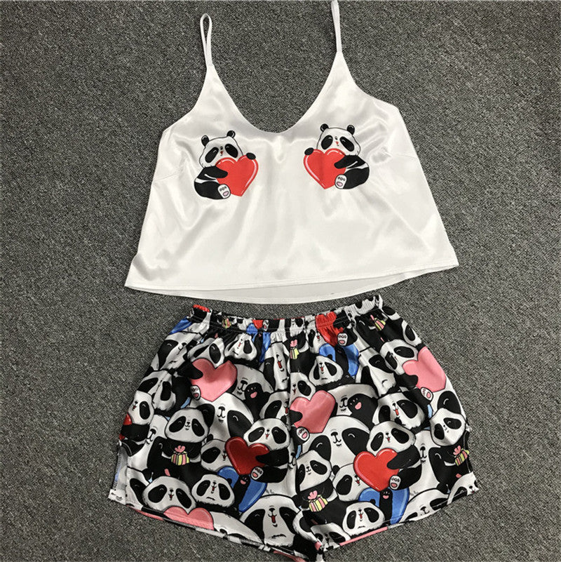Women's Satin Cami and Shorts Pajama Set (Summer)