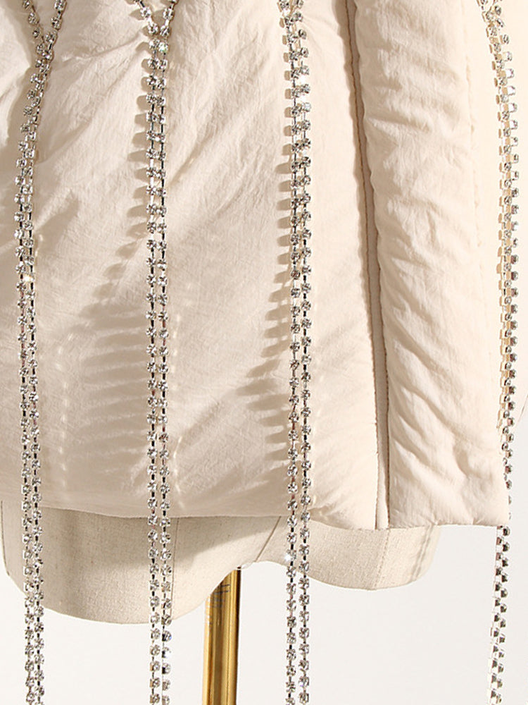 Winter Hand-Naied Quilted Padded Vest with Chain Decor